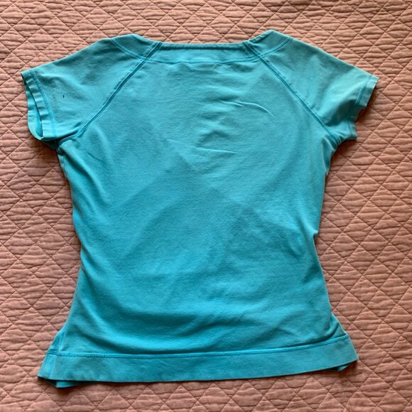 MEXX - Faux Wrap Tee shirt is a short sleeve turquoise medium - Picture 6 of 8